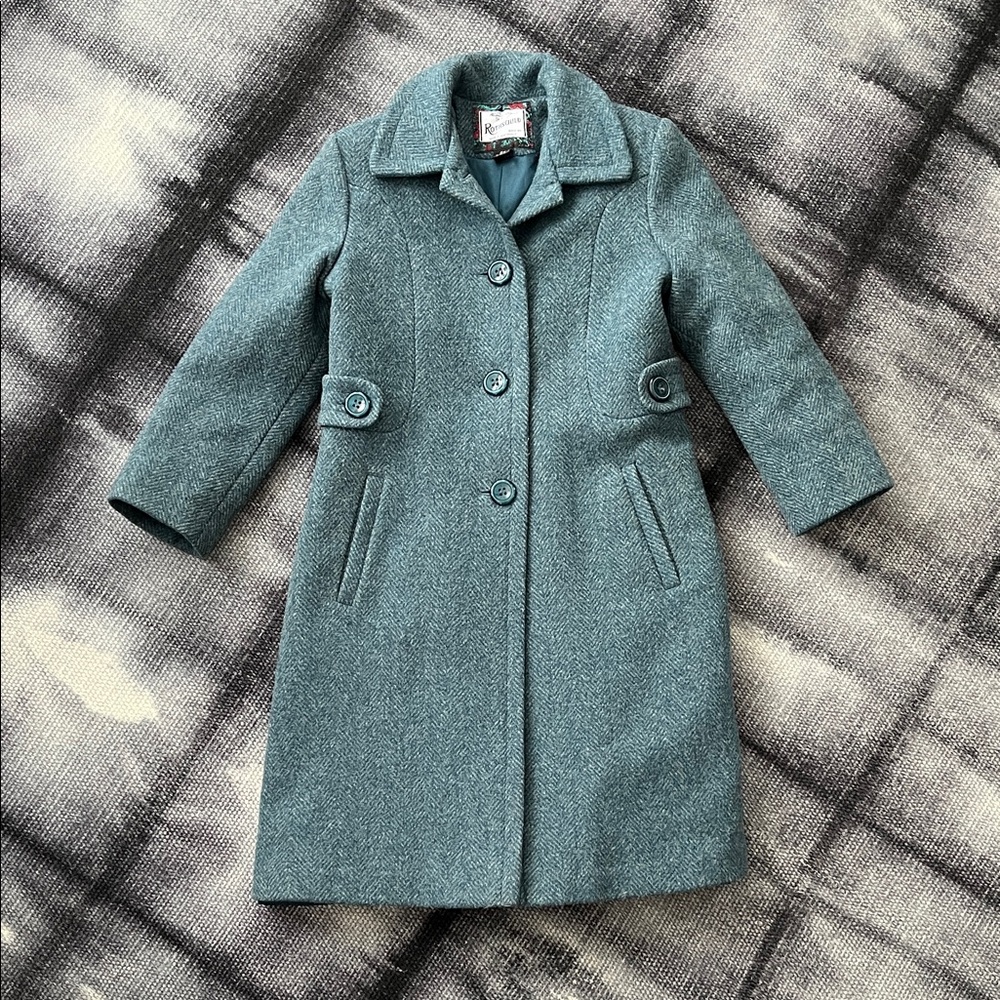 Rothschild Children’s Teal Wool Blend Pea Coat, 6x